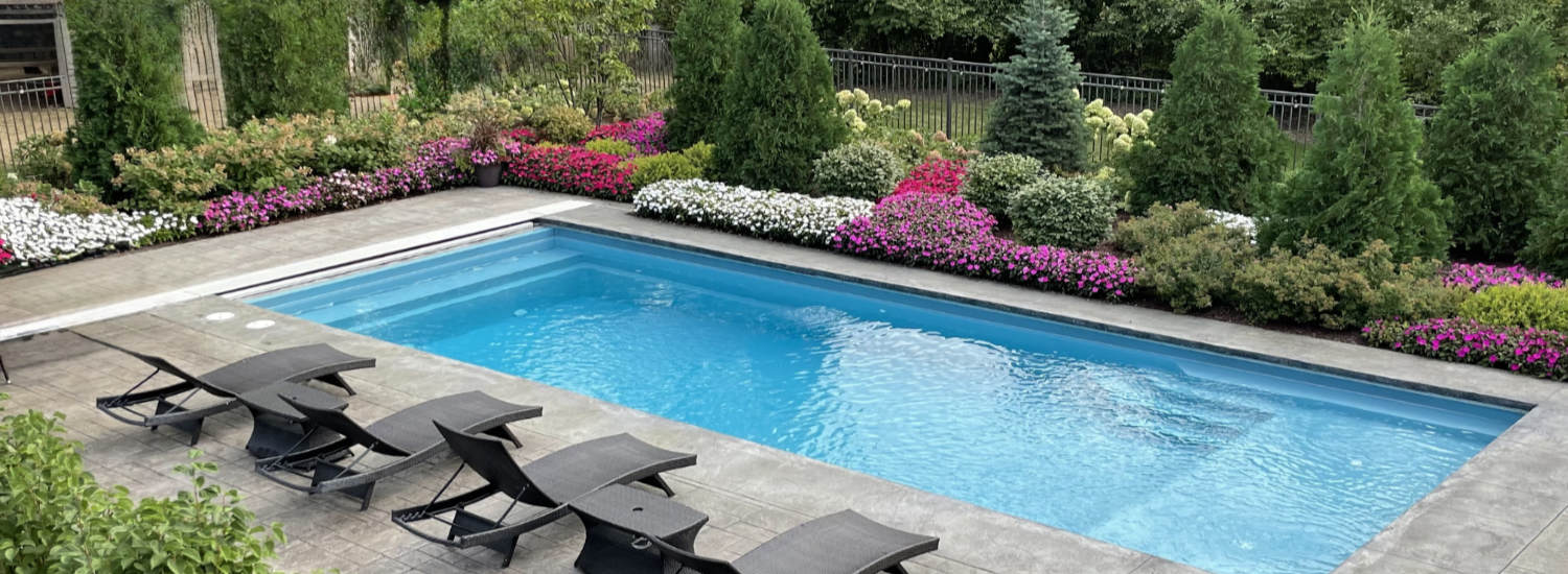 Beautiful landscaped swimming pool